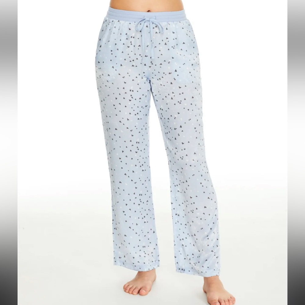 Bare Necessities Floating Hearts Blue Lounge Pant Size Medium Pajama